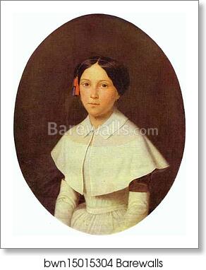 Portrait of a Student of Smolny Institute for Young Ladies by Fedor Slavyansky, Art Print Portrait of a Student of Smolny Institute for Young Ladies by Fedor Slavyansky, Art Print