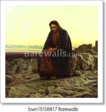 Christ in the Desert by Ivan Kramskoy, Art Print