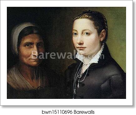 Self-Portrait. Detail by Sofonisba Anguissola, Art Print