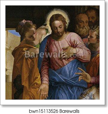 Christ Healing a Woman with an Issue of Blood. Detail by Paolo Veronese, Art Print Christ Healing a Woman with an Issue of Blood. Detail by Paolo Veronese, Art Print