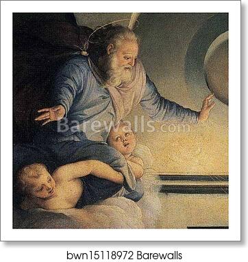 Annunciation. Detail by Agnolo Bronzino, Art Print
