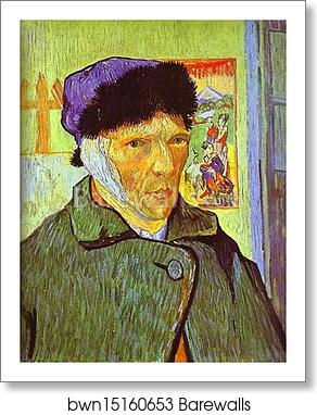 Self-Portrait with Bandaged Ear by Vincent Van Gogh, Art Print Self-Portrait with Bandaged Ear by Vincent Van Gogh, Art Print
