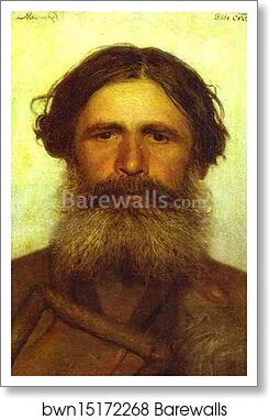 The Portrait of a Peasant by Ivan Kramskoy, Art Print