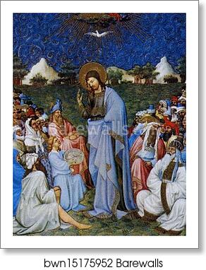 Les tr�s riches heures du Duc de Berry. Feeding the Multitude. Detail by Limbourg Brothers, Art Print Les tr�s riches heures du Duc de Berry. Feeding the Multitude. Detail by Limbourg Brothers, Art Print