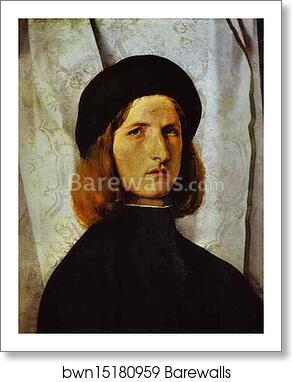 Portrait of a Young Man against a White Curtain by Lorenzo Lotto, Art Print