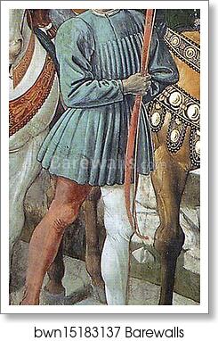 Procession of the Magus Balthazar. Detail by Benozzo Gozzoli, Art Print