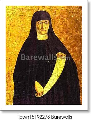 St. Monica. Panel of the Sant'Agostino altarpiece by Piero Della Francesca, Art Print