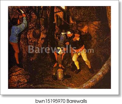 The Gloomy Day (February). Detail by Pieter Bruegel The Elder, Art Print The Gloomy Day (February). Detail by Pieter Bruegel The Elder, Art Print