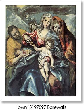 Holy Family with Mary Magdalen by El Greco, Art Print