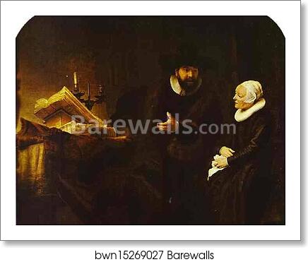 The Mennonite Minister Cornelius Claeszoon Anslo in Conversation with His Wife Aaltje by Rembrandt Harmenszoon Van Rijn, Art Print The Mennonite Minister Cornelius Claeszoon Anslo in Conversation with His Wife Aaltje by Rembrandt Harmenszoon Van Rijn, Art Print