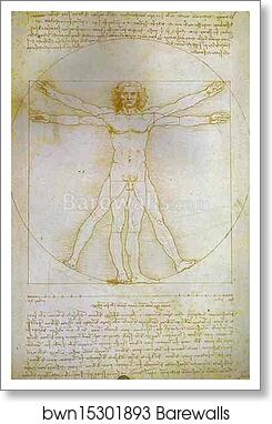 The Proportions of the Human Figure (Vitruvian Man) by Leonardo Da Vinci, Art Print The Proportions of the Human Figure (Vitruvian Man) by Leonardo Da Vinci, Art Print