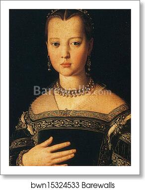 Portrait of Maria de'Medici by Agnolo Bronzino, Art Print