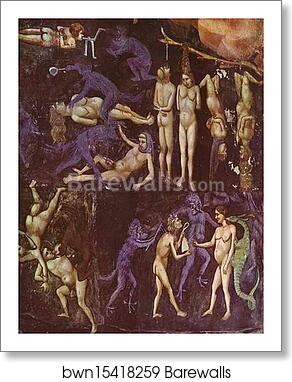 The Last Judgement. Detail by Giotto, Art Print