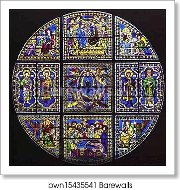 Window Showing the Death, Assumption and Coronation of the Virgin by Duccio Di Buoninsegna, Art Print