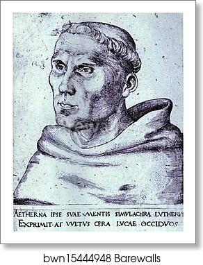 Portrait of Martin Luther as a Monk by Lucas Cranach The Elder, Art Print