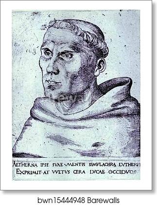 Portrait of Martin Luther as a Monk by Lucas Cranach The Elder, Art Print Portrait of Martin Luther as a Monk by Lucas Cranach The Elder, Art Print