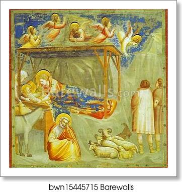 The Nativity and Adoration of the Shepherds by Giotto, Art Print