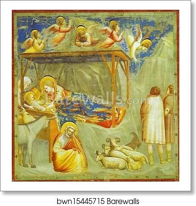 The Nativity and Adoration of the Shepherds by Giotto, Art Print The Nativity and Adoration of the Shepherds by Giotto, Art Print
