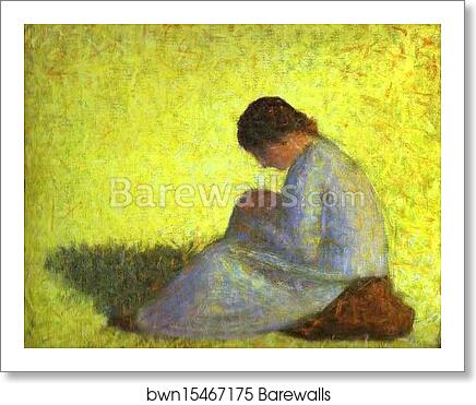 Seated Woman by Georges Seurat, Art Print