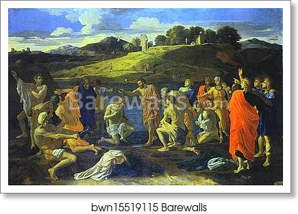 The Baptism of Christ by Nicolas Poussin, Art Print