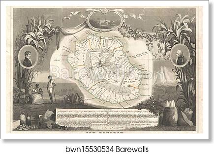 Ile Bourbon. Colonie Francaise (Ocean Indien.) by Victor Jules Levasseur, Art Print