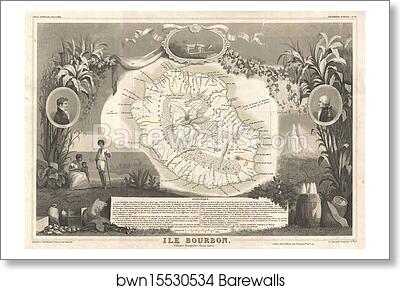 Ile Bourbon. Colonie Francaise (Ocean Indien.) by Victor Jules Levasseur, Art Print Ile Bourbon. Colonie Francaise (Ocean Indien.) by Victor Jules Levasseur, Art Print