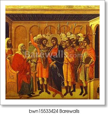 Maestà (back, central panel) Jesus Before Annas by Duccio Di Buoninsegna, Art Print Maestà (back, central panel) Jesus Before Annas by Duccio Di Buoninsegna, Art Print