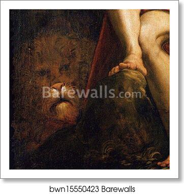 Saint Jerome in the Wilderness. Detail by Jacopo Robusti, Called Tintoretto, Art Print