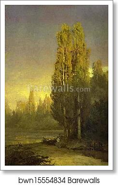 Poplars Lit by the Sun by Feodor Vasilyev, Art Print