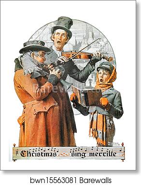 Christmas Trio by Norman Rockwell, Art Print