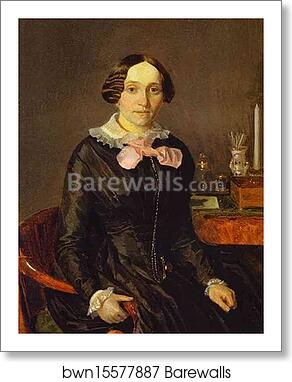 Portrait of Ye. P. Zhdanovich by Pavel Fedotov, Art Print