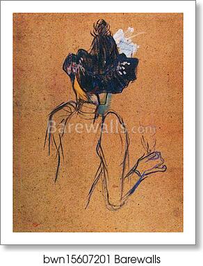 Jane Avril. Back View by Henri De Toulouse-Lautrec, Art Print