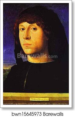 A Young Man by Antonello Da Messina, Art Print
