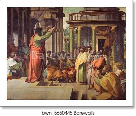 Cartoon for St. Paul Preaching in Athens by Raphael, Art Print