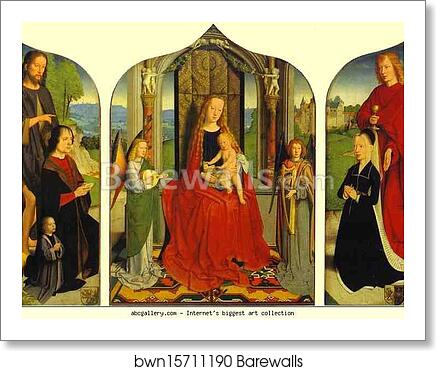 The Virgin and Child between Angel Musicians, with the Donor, His Wife and Family, known as the Triptych of the Sedano Family by Gerard David, Art Print The Virgin and Child between Angel Musicians, with the Donor, His Wife and Family, known as the Triptych of the Sedano Family by Gerard David, Art Print