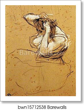 Study for Woman Brushing Her Hair by Henri De Toulouse-Lautrec, Art Print