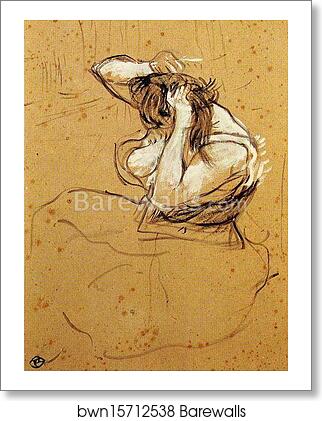 Study for Woman Brushing Her Hair by Henri De Toulouse-Lautrec, Art Print Study for Woman Brushing Her Hair by Henri De Toulouse-Lautrec, Art Print