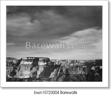 View from the North Rim, "Grand Canyon National Park," Arizona.  Photographs of National Parks and Monuments, compiled 1941 - 1942, documenting the period ca. 1933 - 1942 by Ansel Adams (1902-1984), Art Print