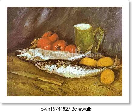 Still Life with Mackerels, Lemons and Tomatoes by Vincent Van Gogh, Art Print Still Life with Mackerels, Lemons and Tomatoes by Vincent Van Gogh, Art Print