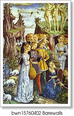 Triumph of Venus. Detail from "April" from the Cycle of the Months by Francesco Del Cossa, Art Print