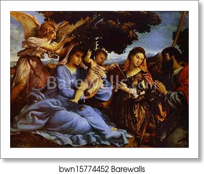 Madonna with Child, St. Catherine, and St. Jacob by Lorenzo Lotto, Art Print Madonna with Child, St. Catherine, and St. Jacob by Lorenzo Lotto, Art Print