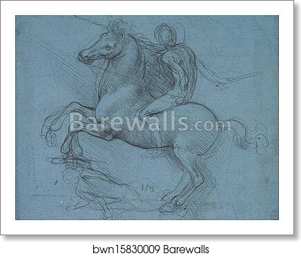 Study for an equestrian monument (recto) by Leonardo Da Vinci, Art Print