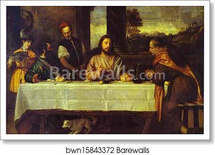The Supper at Emmaus by Titian, Art Print