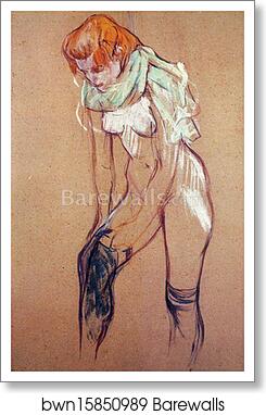 Study for Woman Putting on Her Stocking by Henri De Toulouse-Lautrec, Art Print