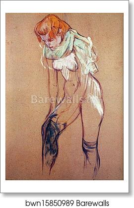 Study for Woman Putting on Her Stocking by Henri De Toulouse-Lautrec, Art Print Study for Woman Putting on Her Stocking by Henri De Toulouse-Lautrec, Art Print