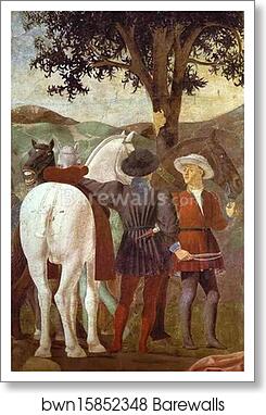 Legend of the True Cross: Adoration of the Wood. Detail by Piero Della Francesca, Art Print
