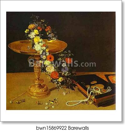 Still-Life with Flowers and Jewelry by Jan Brueghel The Elder, Art Print Still-Life with Flowers and Jewelry by Jan Brueghel The Elder, Art Print
