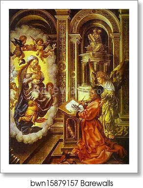 St. Lucas Painting Madonna by Jan Gossaert, Called Mabuse, Art Print