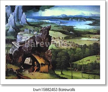 Landscape with St. Jerome by Joahim Patinir, Art Print