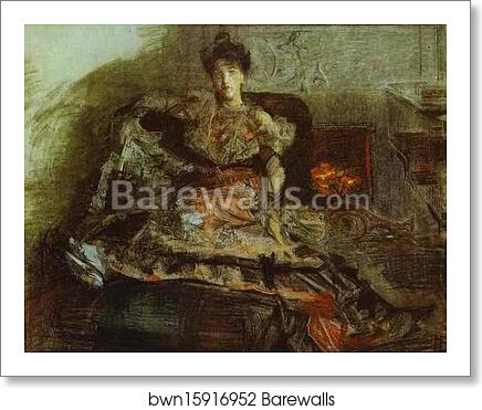 After the Concert. Portrait of Nadezhda Zabela-Vrubel by Mikhail Vrubel, Art Print After the Concert. Portrait of Nadezhda Zabela-Vrubel by Mikhail Vrubel, Art Print